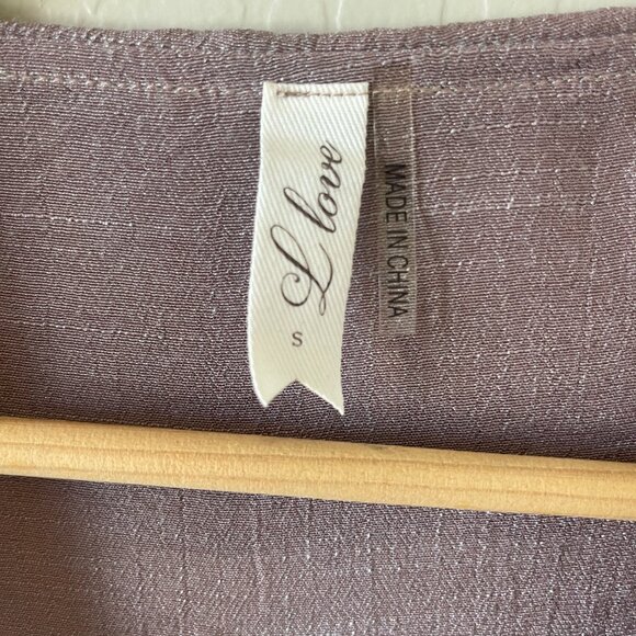 Women's L Love Long Sleeved Lightweight Ruffled Duster Purple - Small - Picture 4 of 7